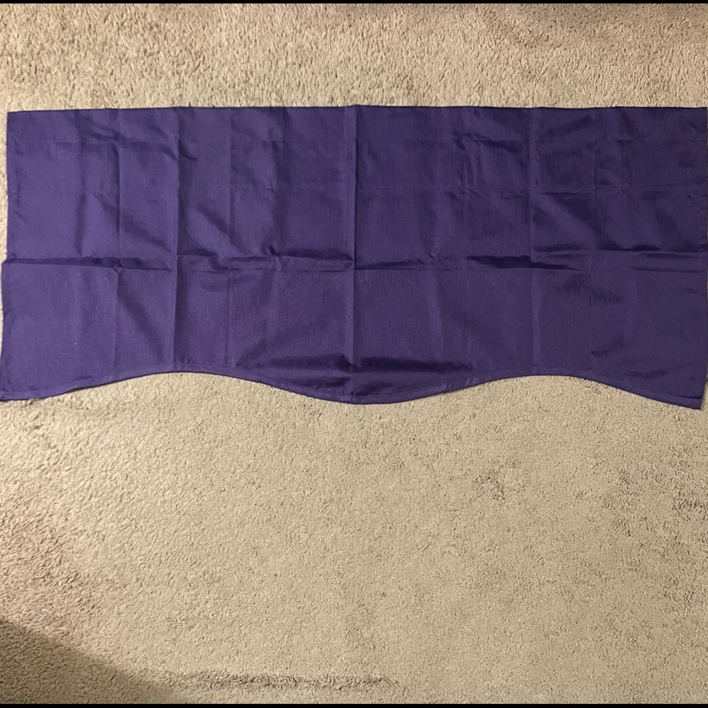 Purple Scalloped Valance Curtains - Set of 2